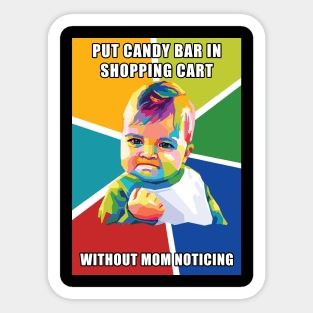 Shopping candy bar meme Pop Art Sticker